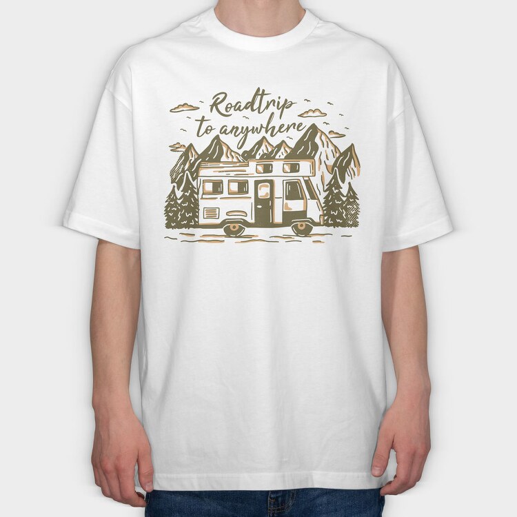 Roadtrip to Anywhere, Tricou Oversize Barbati (Unisex)