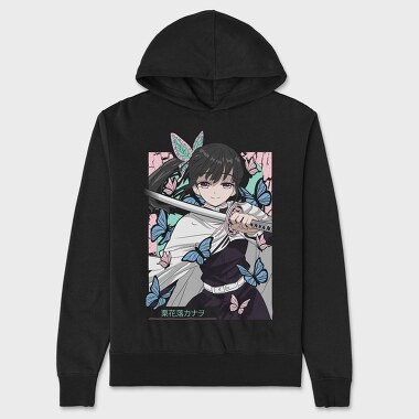 Butterfly Katana Girl, Hanorac Oversize Barbati (Unisex)