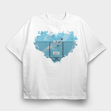 Caged Heart Freedom, Tricou Oversize Barbati (Unisex)