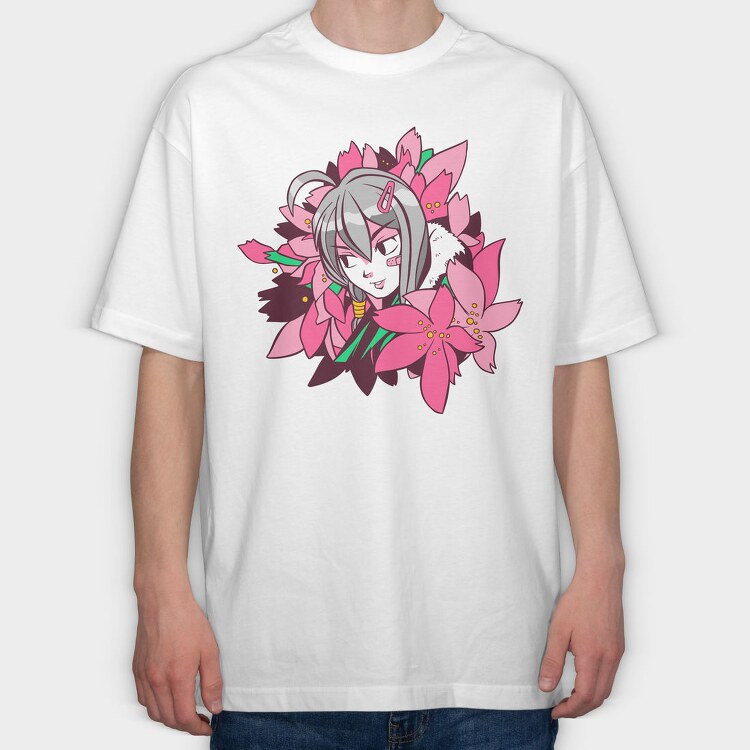 Lotus Flower Girl, Tricou Oversize Barbati (Unisex)