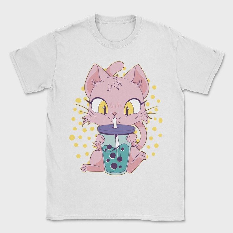 Cat Bubble Tea, Tricou Barbati (Unisex)