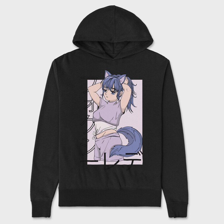 Cat Girl Tail, Hanorac Oversize Barbati (Unisex)