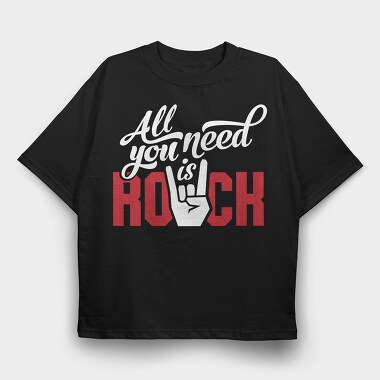 Rock On Red, Tricou Oversize Barbati (Unisex)