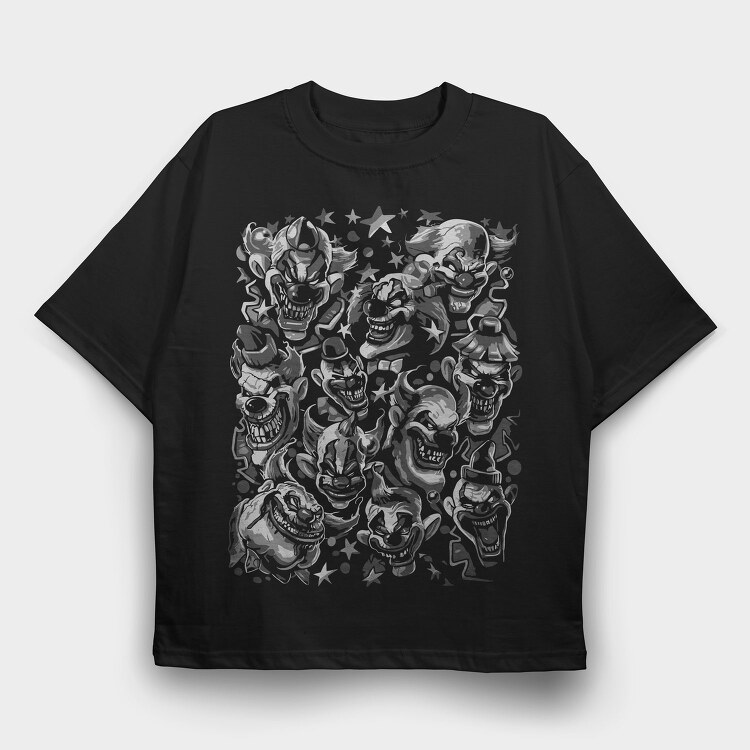 Clown Chaos Stars, Tricou Oversize Barbati (Unisex)