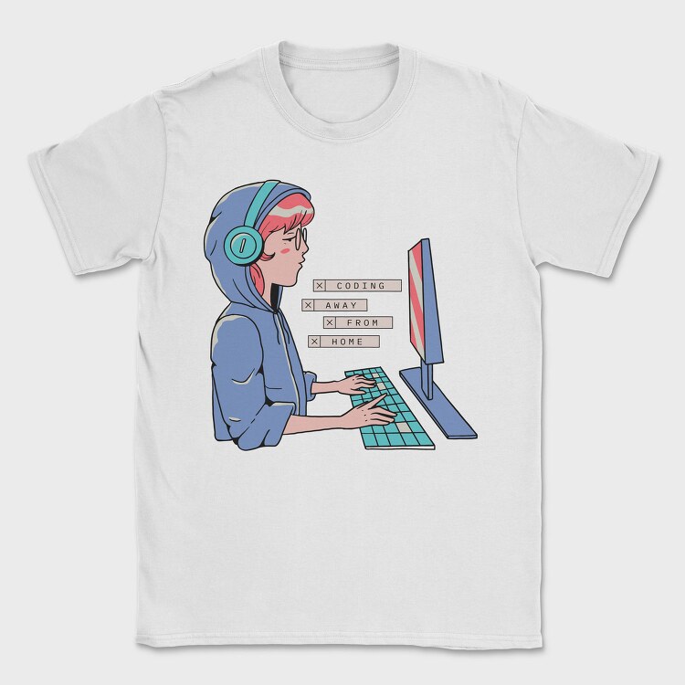 Coding Away Home, Tricou Barbati (Unisex)