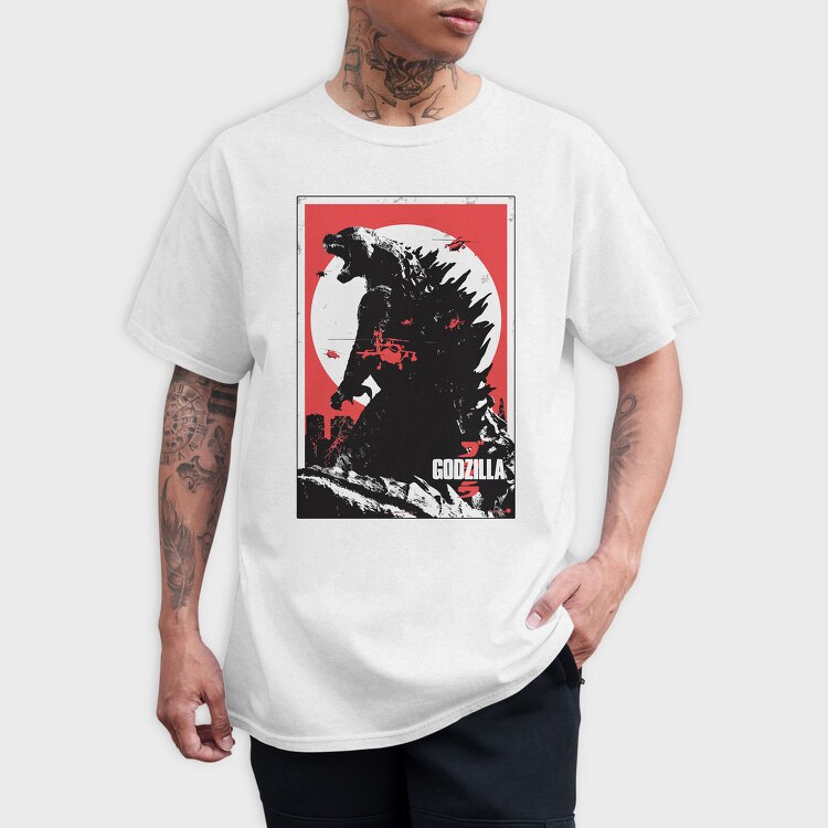 Godzilla Attack, Tricou Barbati (Unisex)