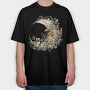 Moon Floral Symphony, Tricou Oversize Barbati (Unisex)