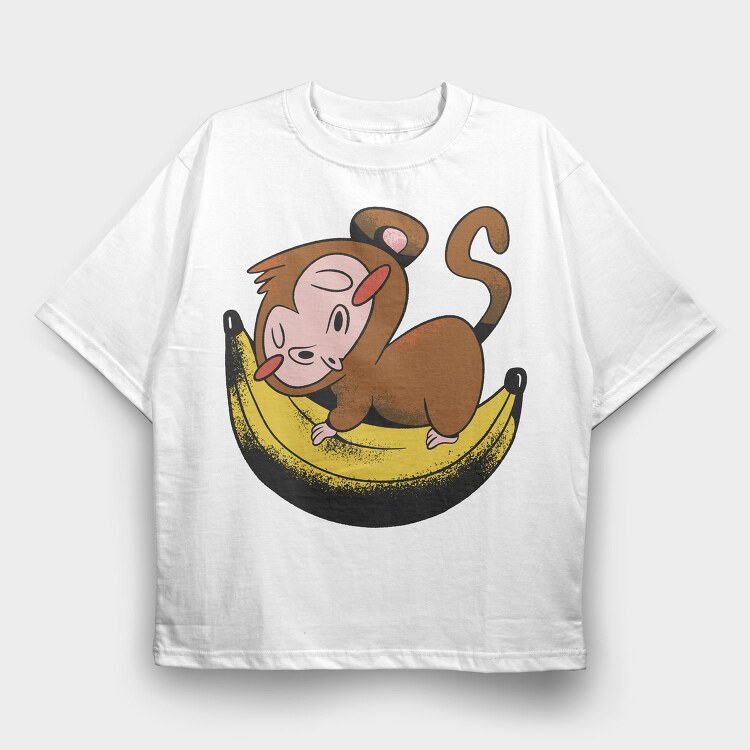 Banana Monkey Ride, Tricou Oversize Barbati (Unisex)