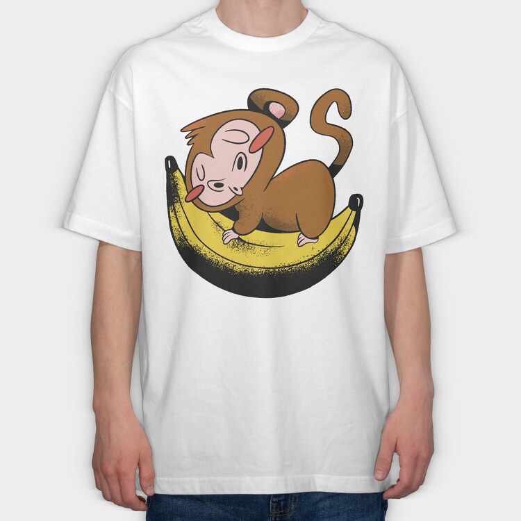 Banana Monkey Ride, Tricou Oversize Barbati (Unisex)