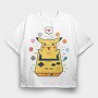 Pikachu Gameboy Nostalgia, Tricou Oversize Barbati (Unisex)