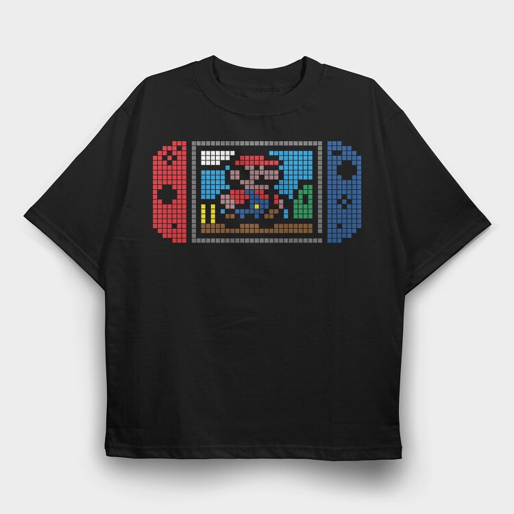 Tetris Heart, Tricou Oversize Barbati (Unisex)