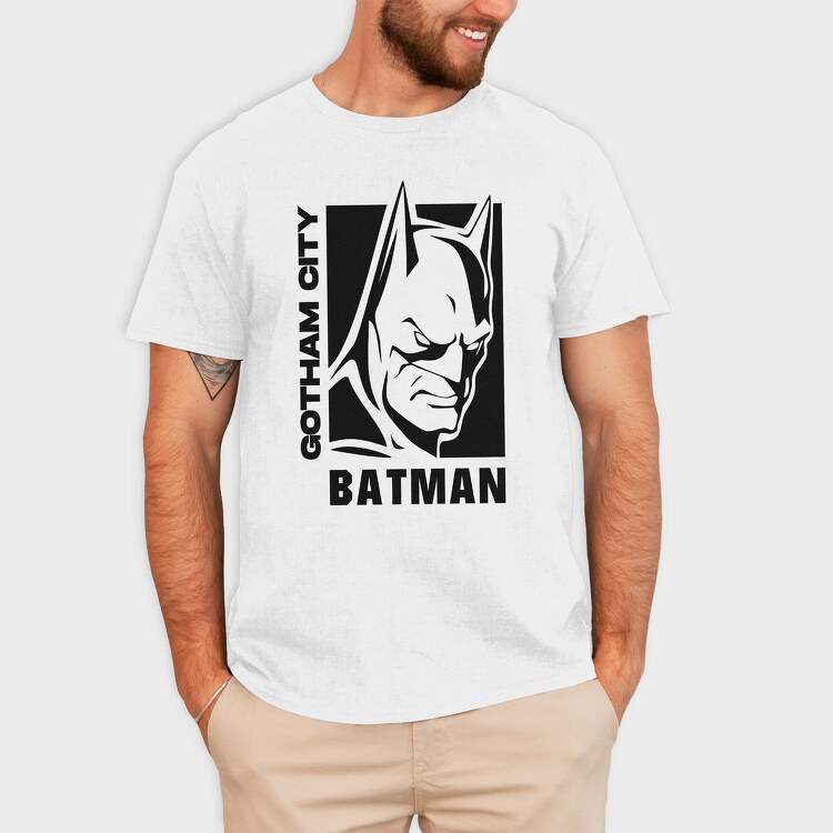 Batman Gotham City Face, Tricou Barbati (Unisex)