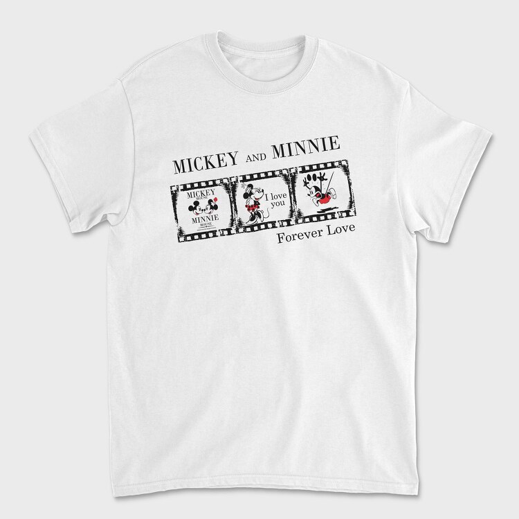 Mickey Minnie Forever Love, Tricou Barbati (Unisex)