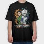 Bunbun Ninja Battle, Tricou Oversize Barbati (Unisex)