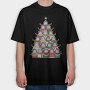 Monkeys Christmas Tree, Tricou Oversize Barbati (Unisex)