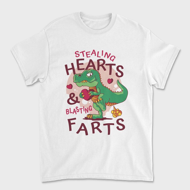 Dino Hearts Farts, Tricou Barbati (Unisex)