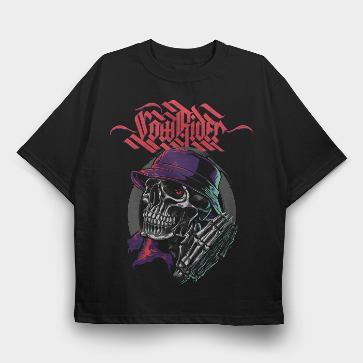 Skull Rider, Tricou Oversize Barbati (Unisex)