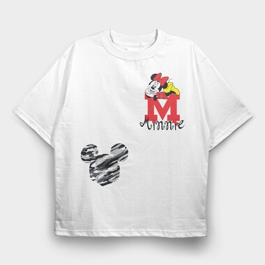 Minnie M Monogram, Tricou Oversize Barbati (Unisex)