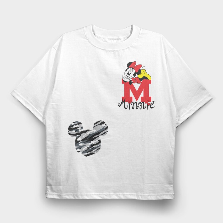 Minnie M Monogram, Tricou Oversize Barbati (Unisex)