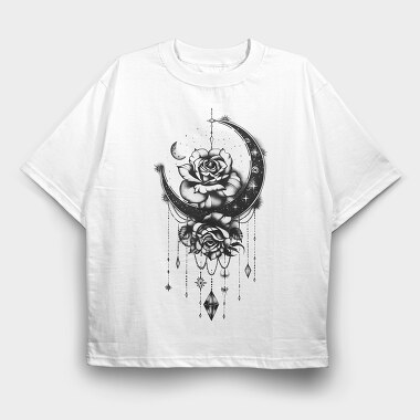 Moon Rose Chandelier, Tricou Oversize Barbati (Unisex)