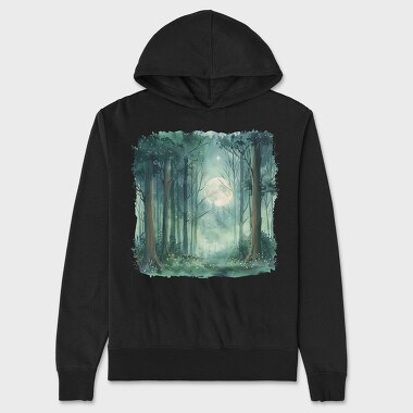 Moonlit Forest Path, Hanorac Oversize Barbati (Unisex)