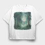 Moonlit Forest Path, Tricou Oversize Barbati (Unisex)
