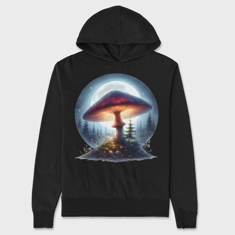 Moonlit Mushroom Glow, Hanorac Oversize Barbati (Unisex)