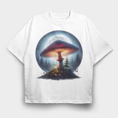 Moonlit Mushroom Glow, Tricou Oversize Barbati (Unisex)