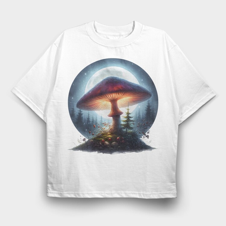 Moonlit Mushroom Glow, Tricou Oversize Barbati (Unisex)