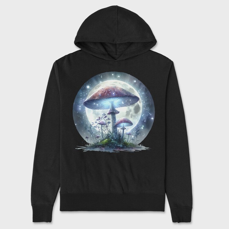 Moonlit Mushrooms Glow, Hanorac Oversize Barbati (Unisex)