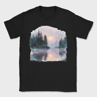Morning Mist Forest, Tricou Barbati (Unisex)