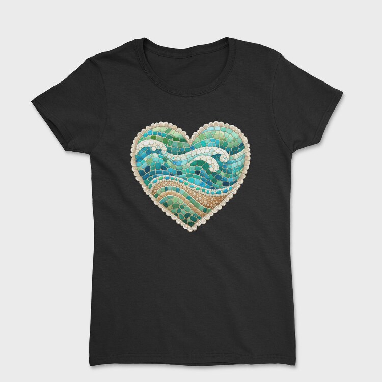 Mosaic Heart Sublimation, Tricou Femei
