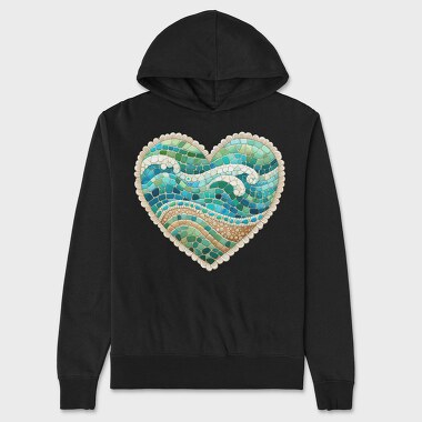 Mosaic Heart Sublimation, Hanorac Oversize Barbati (Unisex)