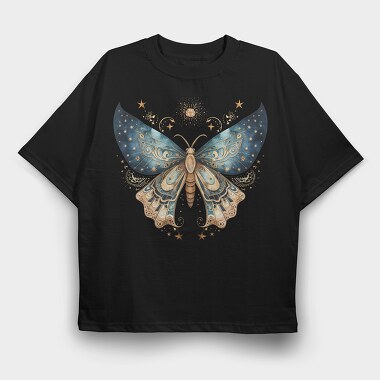 Moth And Moon Clipart Set 96717200, Tricou Oversize Barbati (Unisex)