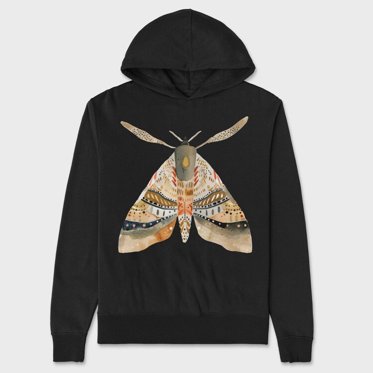 Moth Pattern Art, Hanorac Oversize Barbati (Unisex)
