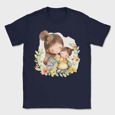 Mother And Flowers, Tricou Barbati (Unisex)