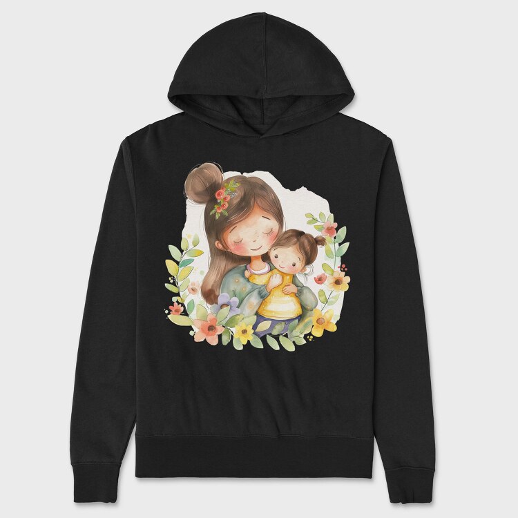 Mother And Flowers, Hanorac Oversize Barbati (Unisex)