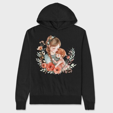 Mother Baby Flower Bond, Hanorac Oversize Barbati (Unisex)