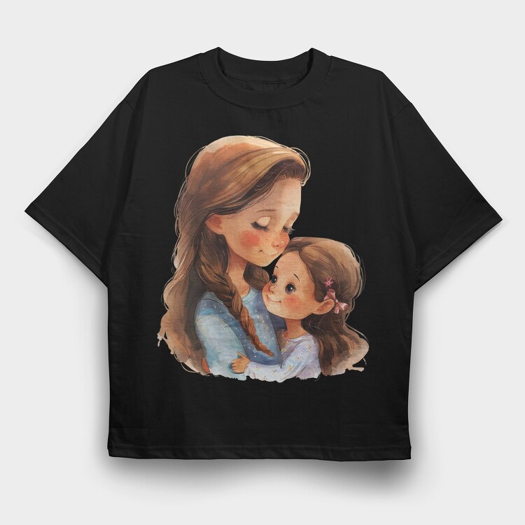 Mother Baby Hug, Tricou Oversize Barbati (Unisex)
