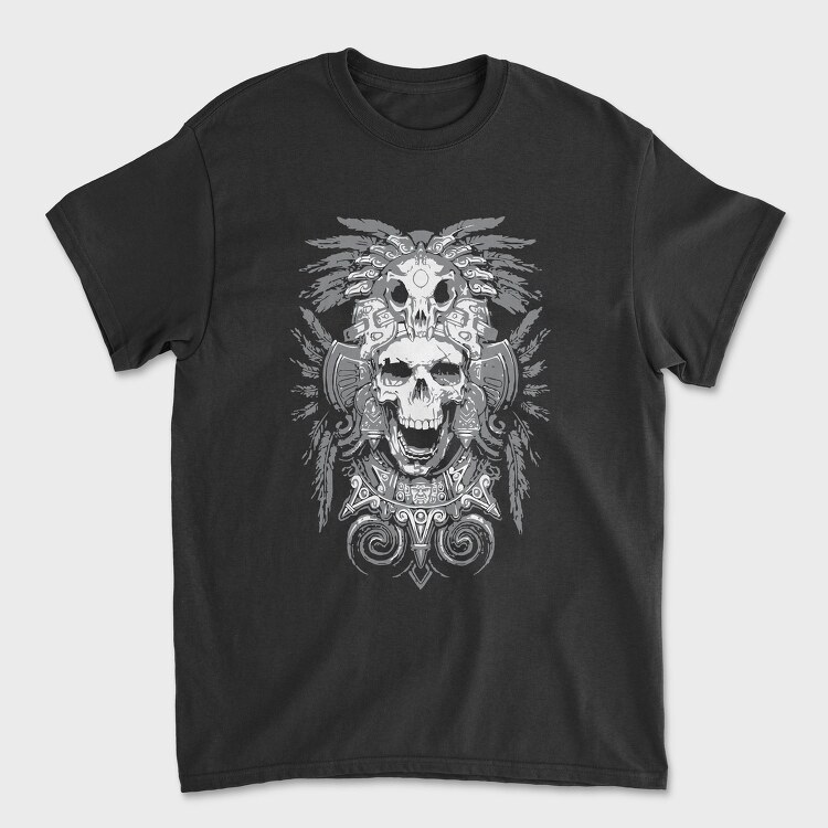 Warrior Skull Feathers, Tricou Barbati (Unisex)