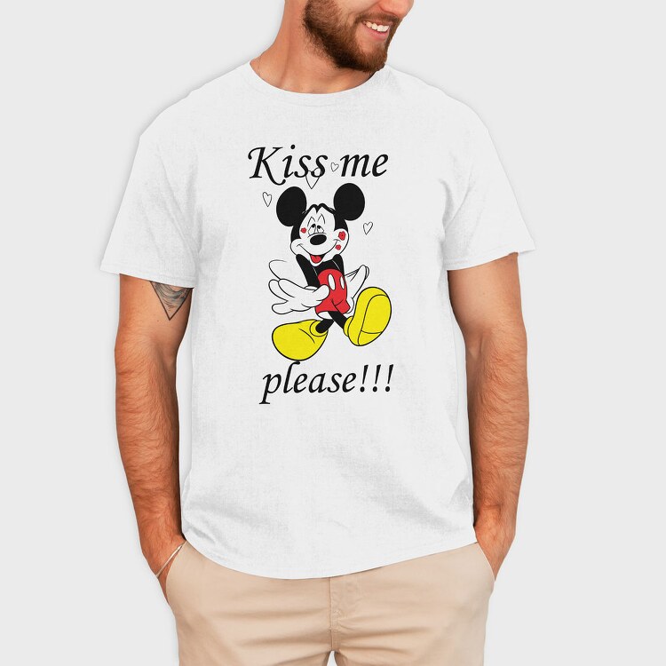 Kiss Me Mickey, Tricou Barbati (Unisex)