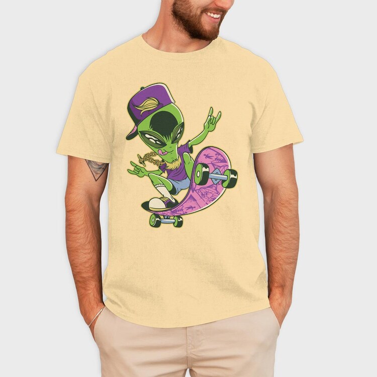 Alien Skate, Tricou Barbati (Unisex)
