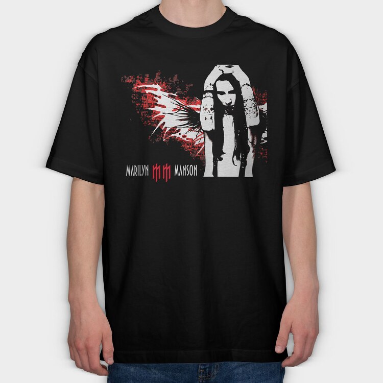 Red Monogram Face, Tricou Oversize Barbati (Unisex)