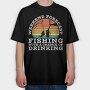Retro Sunset Drink and Fishing, Tricou Oversize Barbati (Unisex)