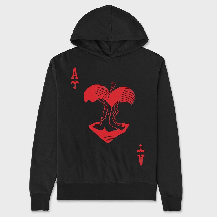 Ace Of Hearts, Hanorac Oversize Barbati (Unisex)