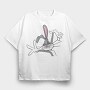 Angry Bugs Bunny, Tricou Oversize Barbati (Unisex)