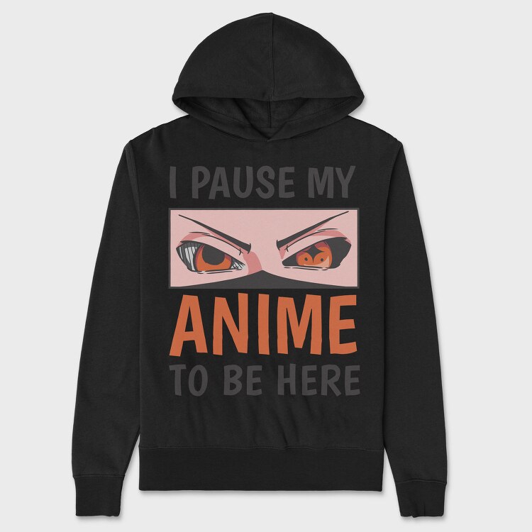 Anime Eyes Pause Here, Hanorac Oversize Barbati (Unisex)