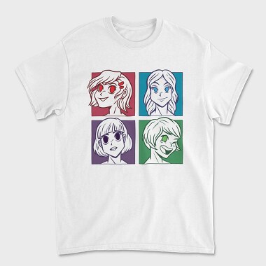 Anime Girl Faces, Tricou Barbati (Unisex)