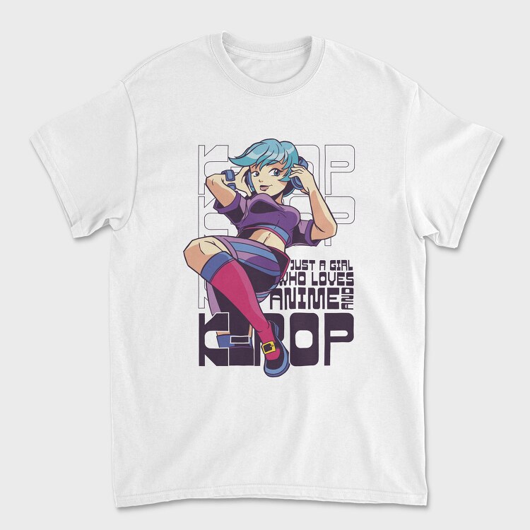 Anime Girl Hop Hop, Tricou Barbati (Unisex)