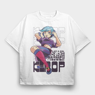 Anime Girl Hop Hop, Tricou Oversize Barbati (Unisex)